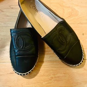 Womens Leather Espadrilles CC Dupes size 9 EUC